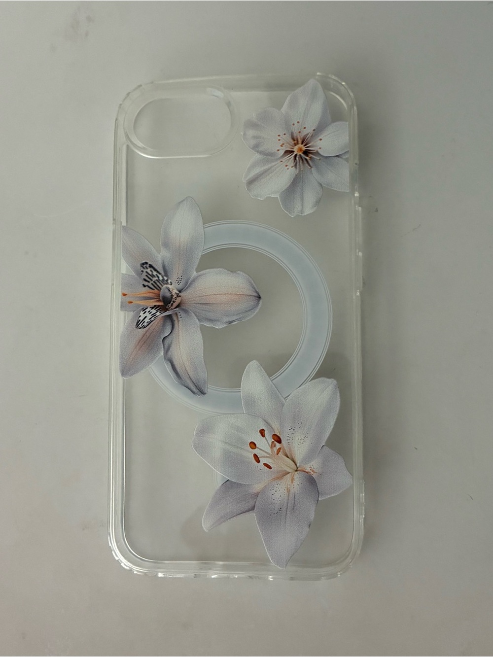 Floral Clear Phone Case - Compatible with IPhone 16e